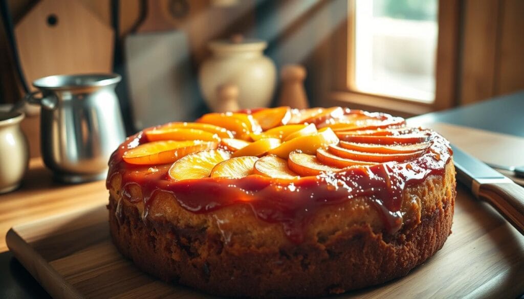 homemade apple upside-down cake