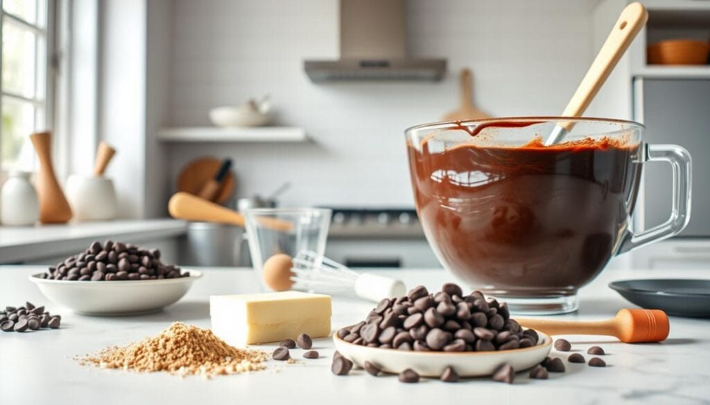 triple chocolate cake preparation